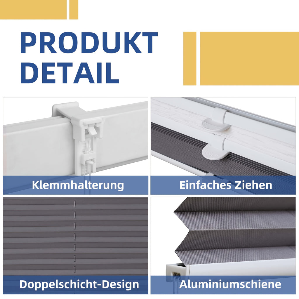 Rollos für Fenster, Weißheißprägung + dunkelgraue Vollschattierung für Fenster und Sichtschutz – Detailansicht 8