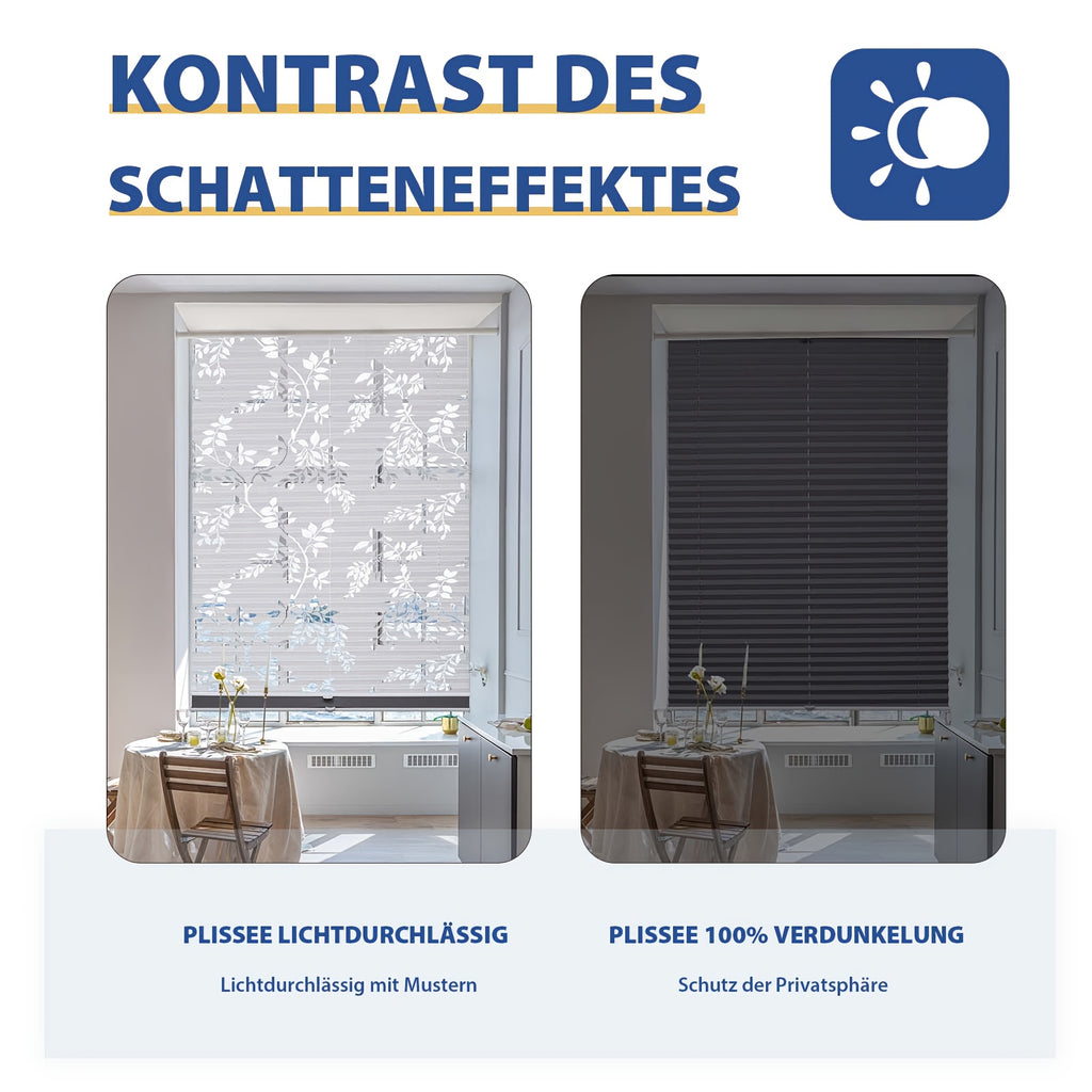Rollos für Fenster, Weißheißprägung + dunkelgraue Vollschattierung für Fenster und Sichtschutz – Detailansicht 10
