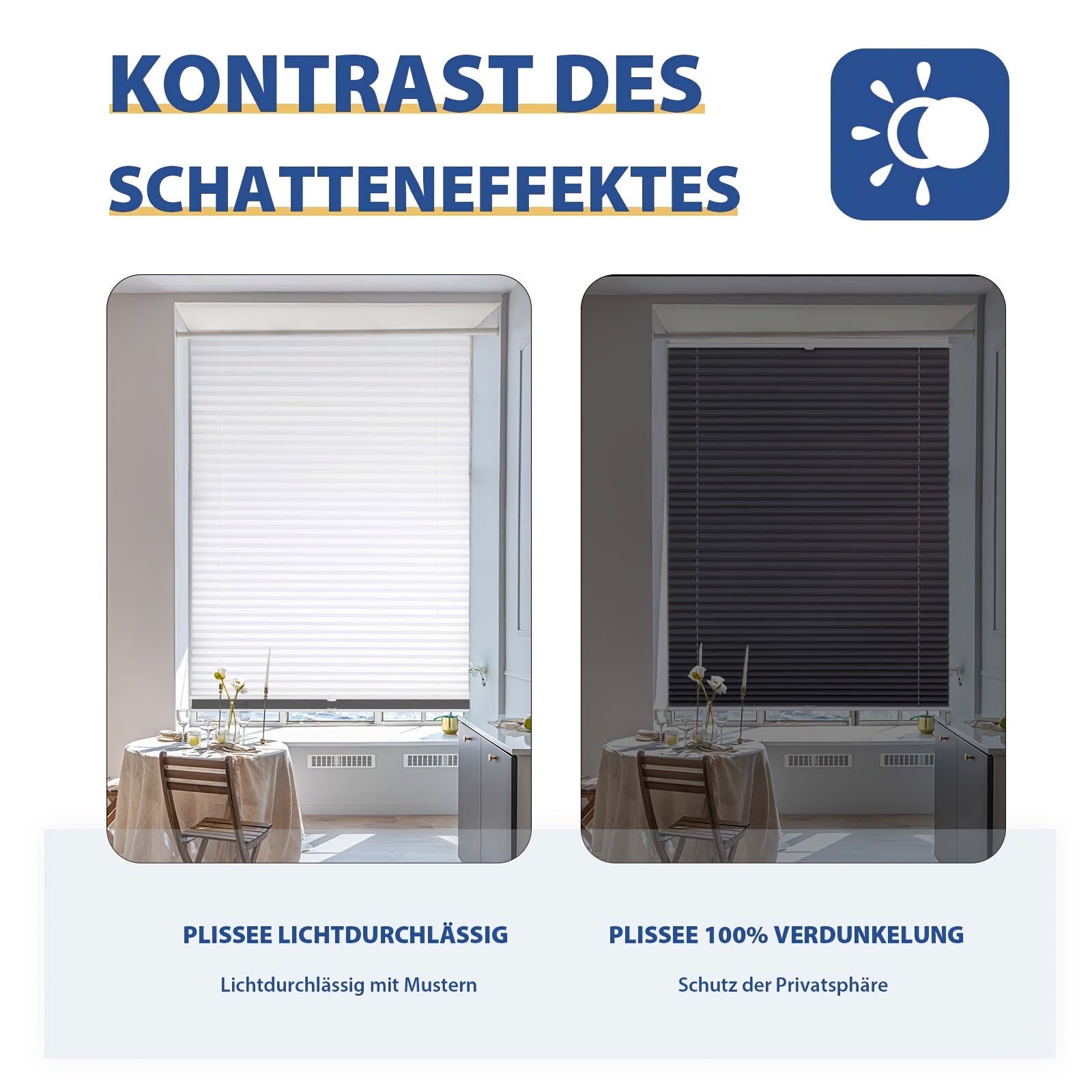 Rollos für Fenster, Weißheißprägung + dunkelgraue Vollschattierung für Fenster und Sichtschutz – Detailansicht 14