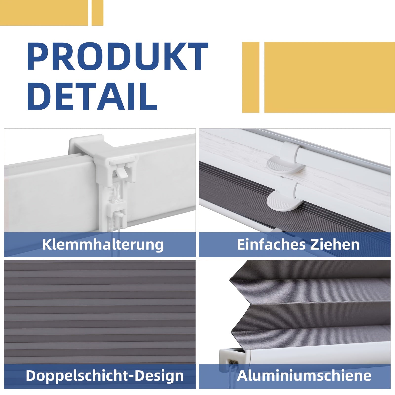 Rollos für Fenster, Weißheißprägung + dunkelgraue Vollschattierung für Fenster und Sichtschutz – Detailansicht 16