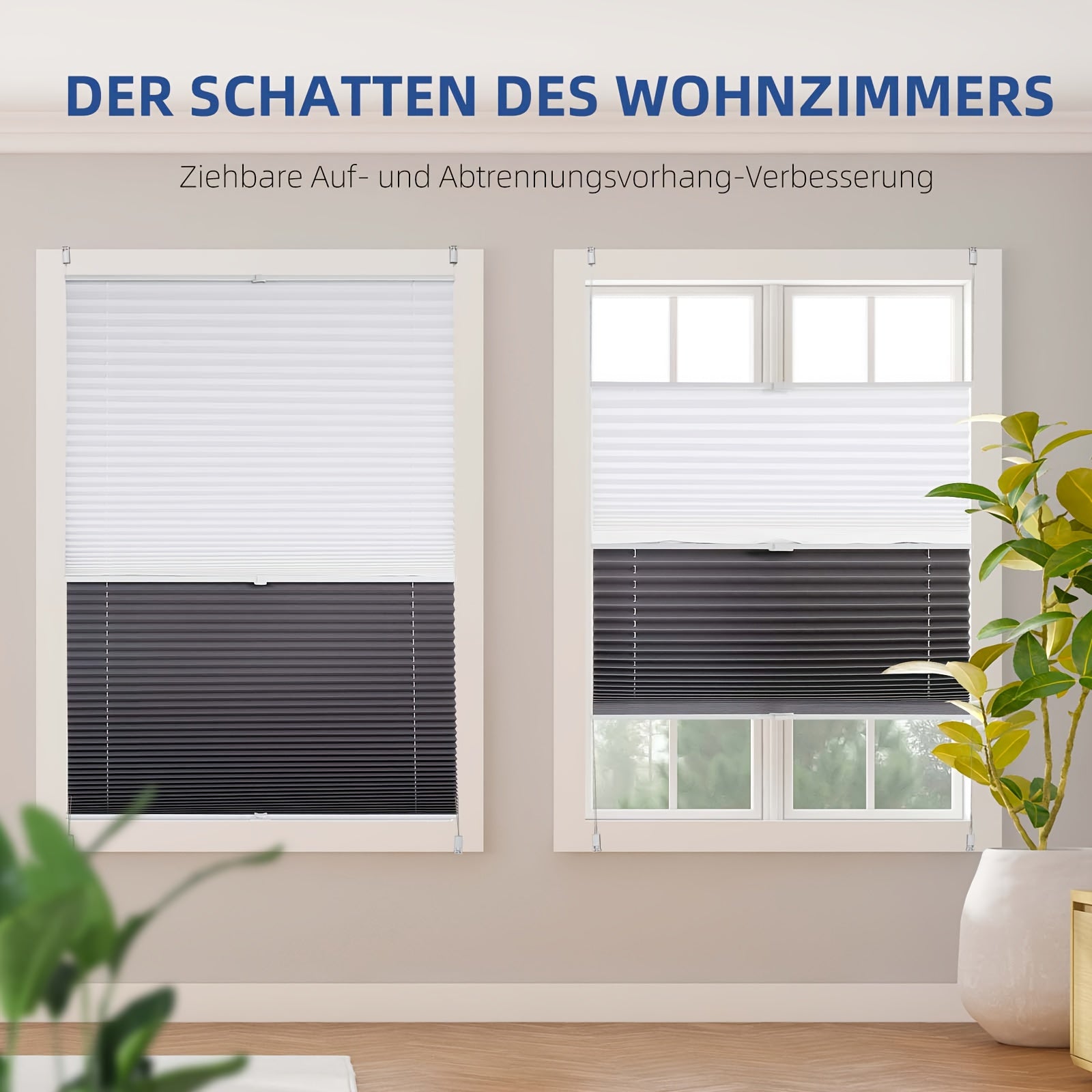 Rollos für Fenster, Weißheißprägung + dunkelgraue Vollschattierung für Fenster und Sichtschutz – Detailansicht 17