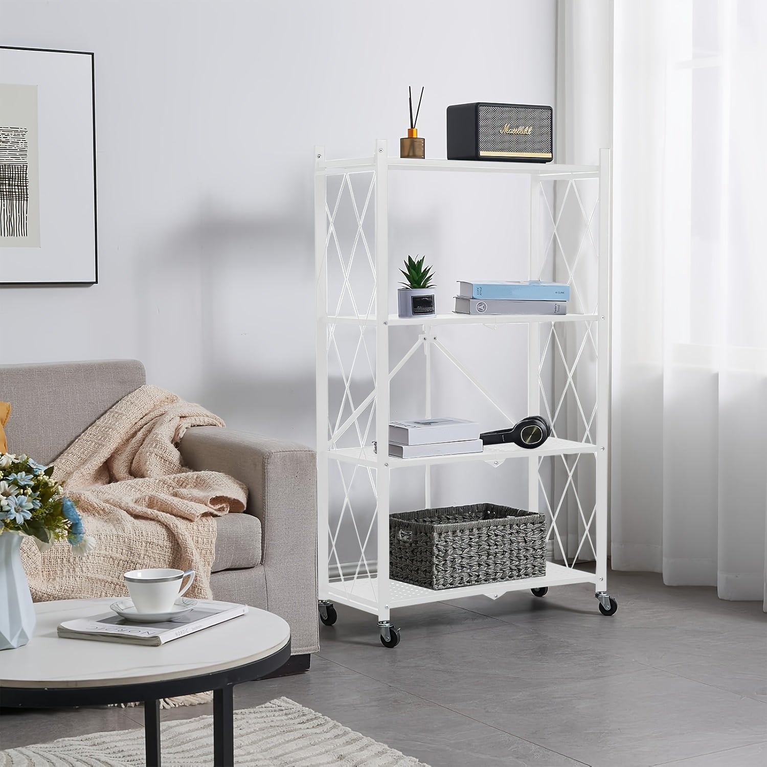Rollregal, Schwarz für Zuhause und Vorratsraum – Detailansicht 11