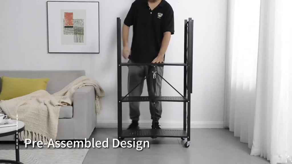Rollregal, Schwarz für Zuhause und Vorratsraum – Detailansicht 13