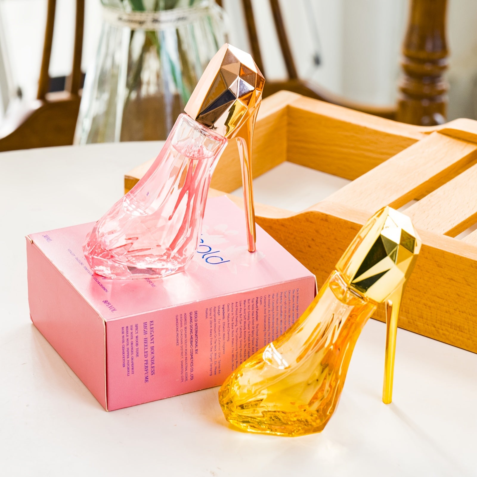rosa und gelben High-Heel Schuhparfüms, 30 ml für Camping und Reisen – Detailansicht 3