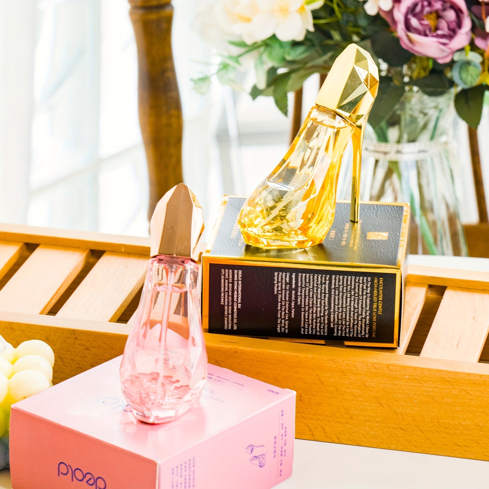 rosa und gelben High-Heel Schuhparfüms, 30 ml für Camping und Reisen – Detailansicht 7