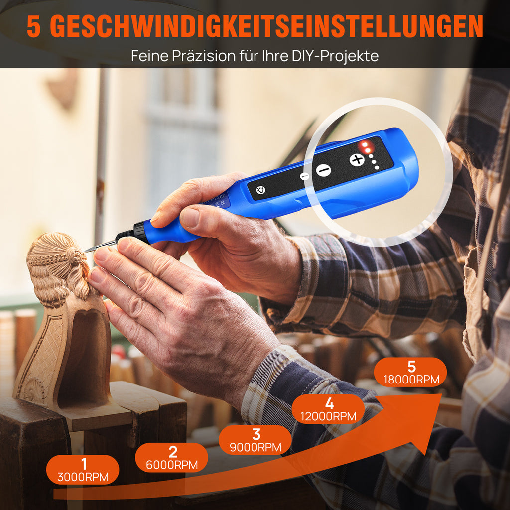 Rotationswerkzeug Akku Multifunktionswerkzeug, 5-Gang Graviergerät für Alltag und Zuhause – Detailansicht 20