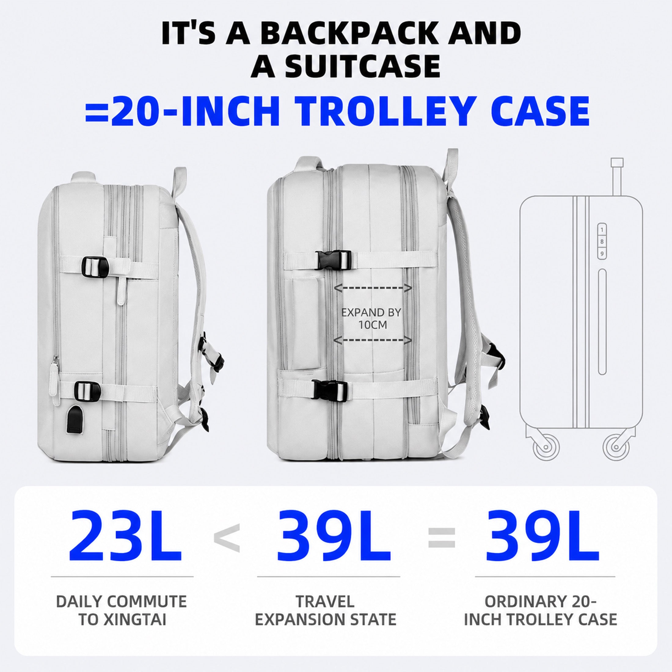 Rucksack, 40×20×25 cm für Alltag und Schule – Detailansicht 13