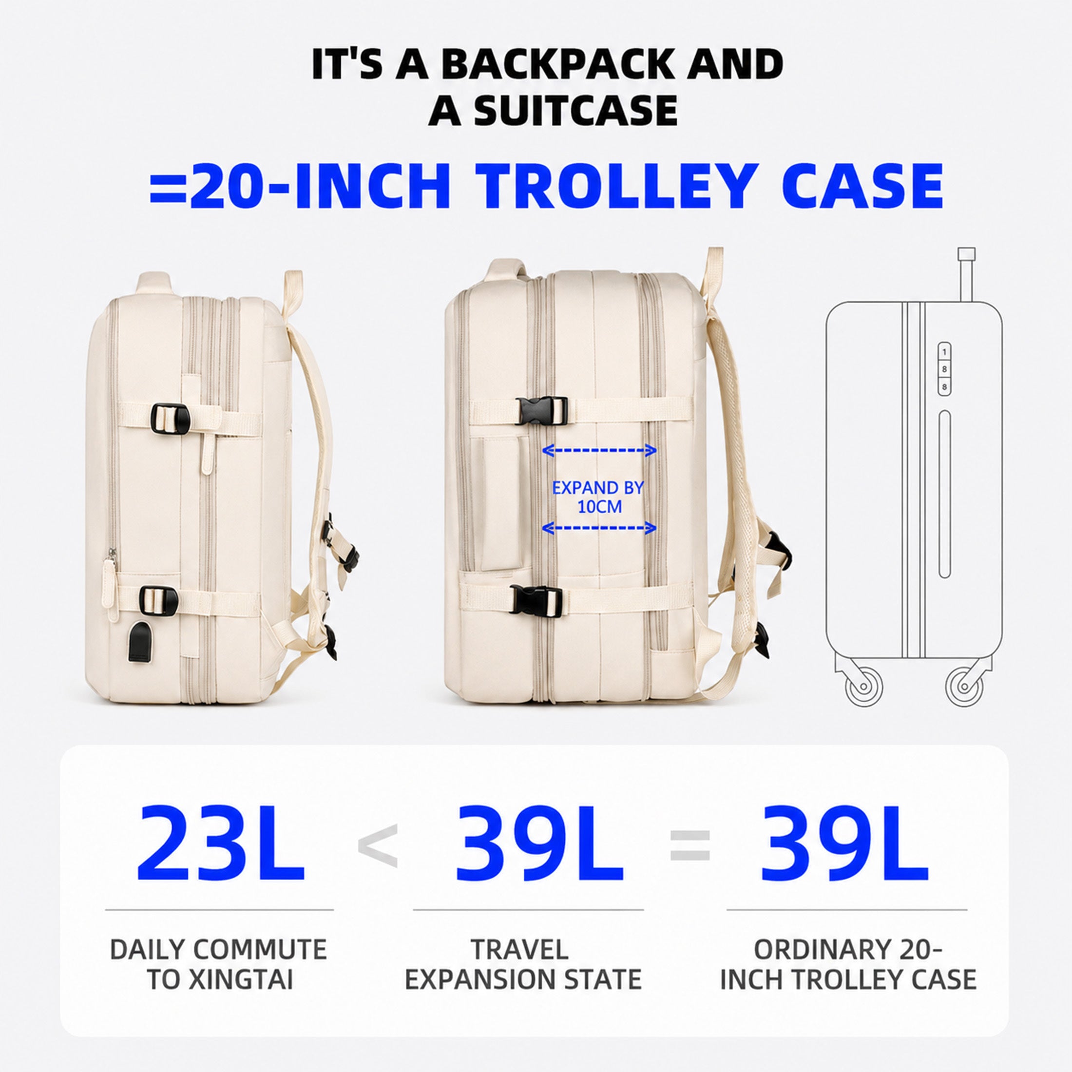 Rucksack, 40×20×25 cm für Alltag und Schule – Detailansicht 18