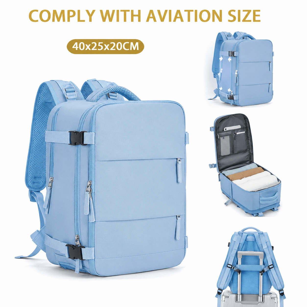 Rucksack, 40×20×25 cm für Alltag und Schule – Detailansicht 26