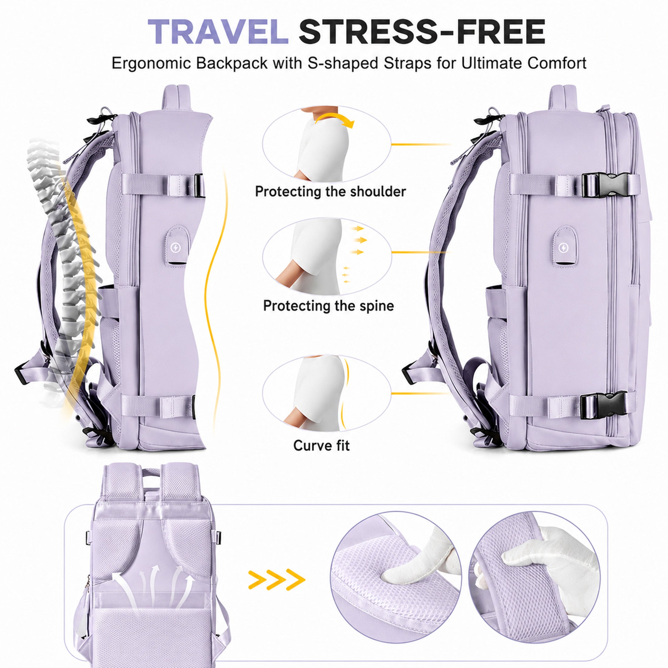 Rucksack, 40×20×25 cm für Alltag und Schule – Detailansicht 32