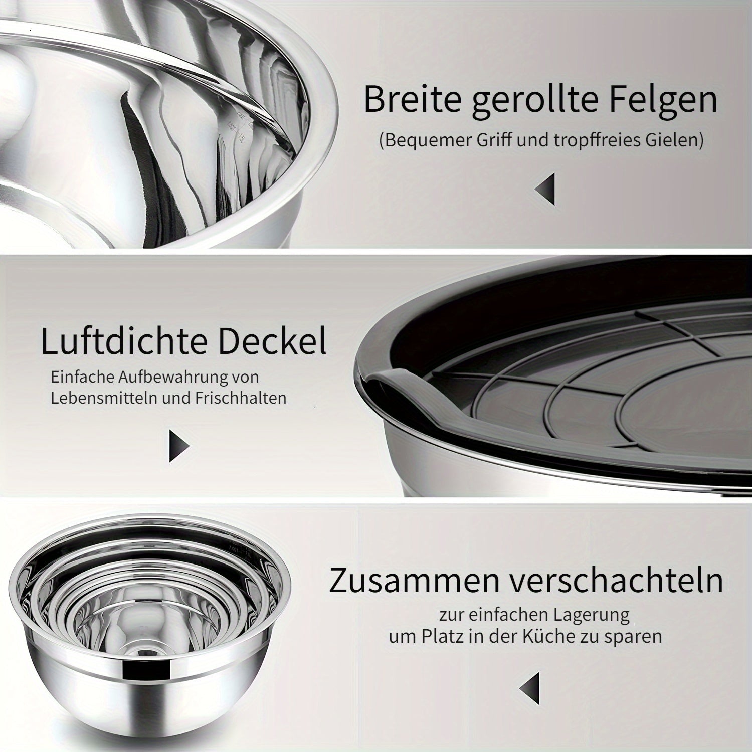 Rührschüssel-Set, 5L für Essbereich und Küche – Detailansicht 3