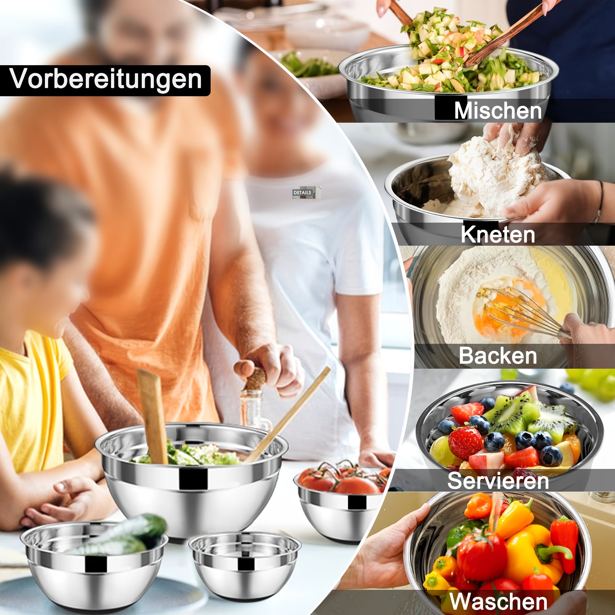 Rührschüssel-Set, 5L für Essbereich und Küche – Detailansicht 4