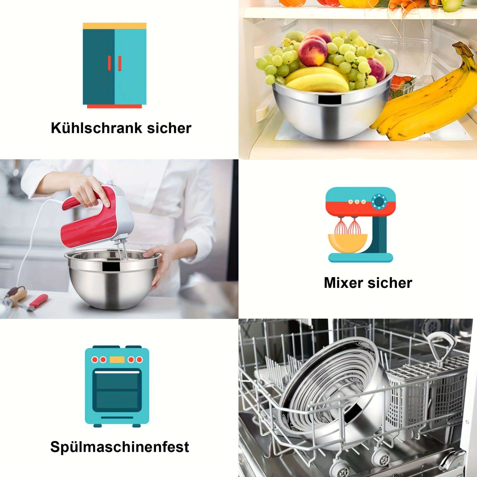 Rührschüssel-Set, 5L für Essbereich und Küche – Detailansicht 16