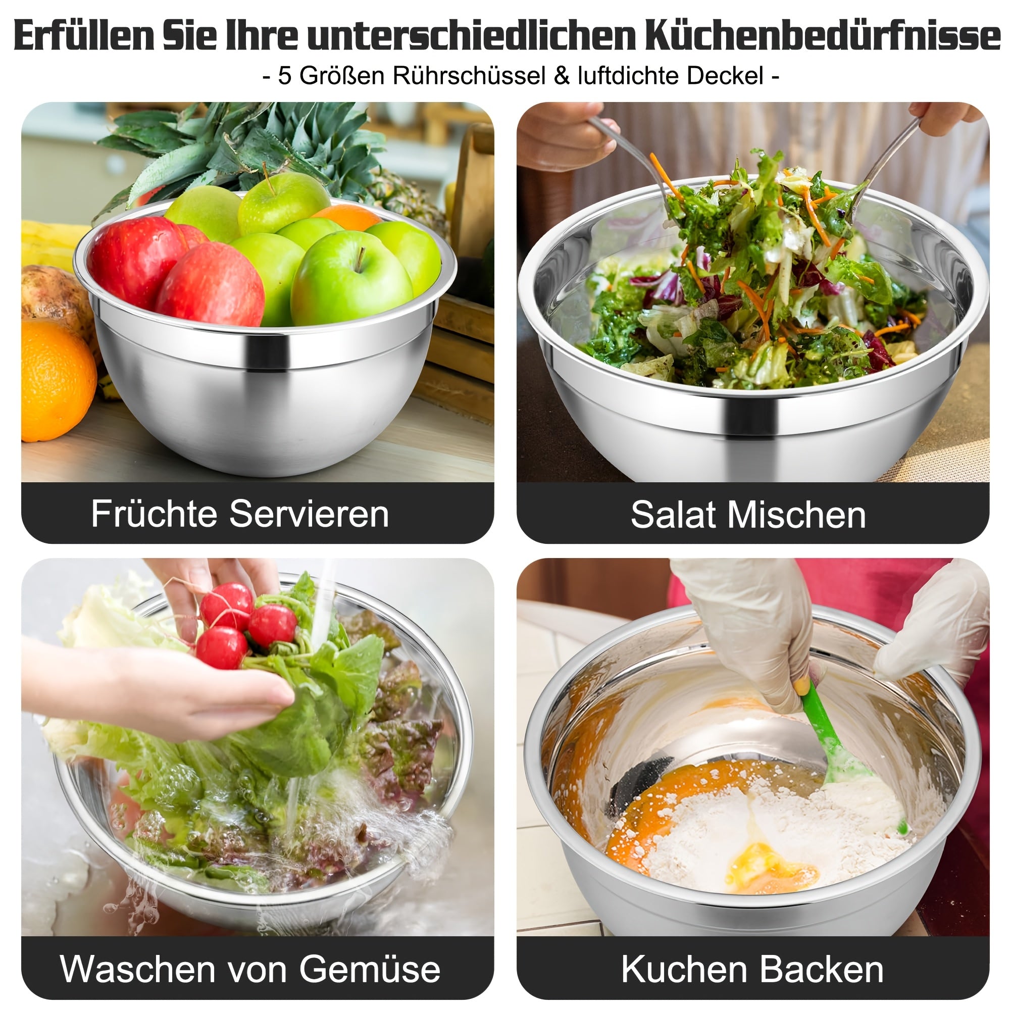 Rührschüssel-Set, 5L für Essbereich und Küche – Detailansicht 20