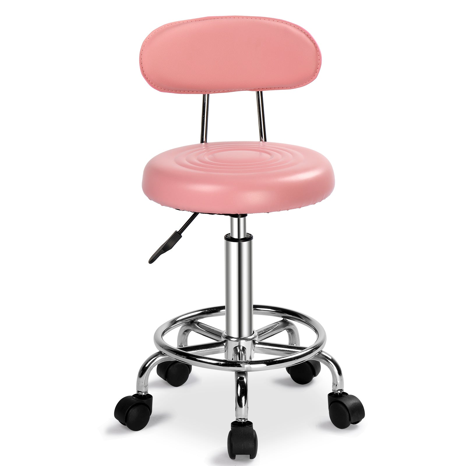 Runder rollender Salonhocker, Schwarz für Wohnzimmer und Zuhause – Detailansicht 4