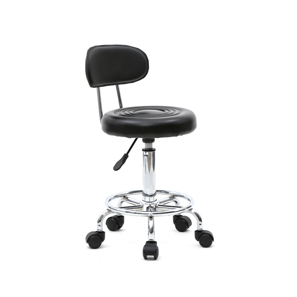 Runder rollender Salonhocker, Schwarz für Wohnzimmer und Zuhause – Detailansicht 6