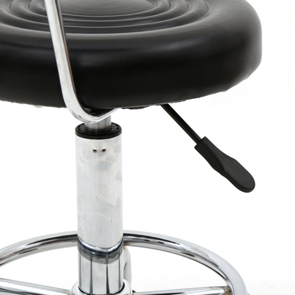 Runder rollender Salonhocker, Schwarz für Wohnzimmer und Zuhause – Detailansicht 7