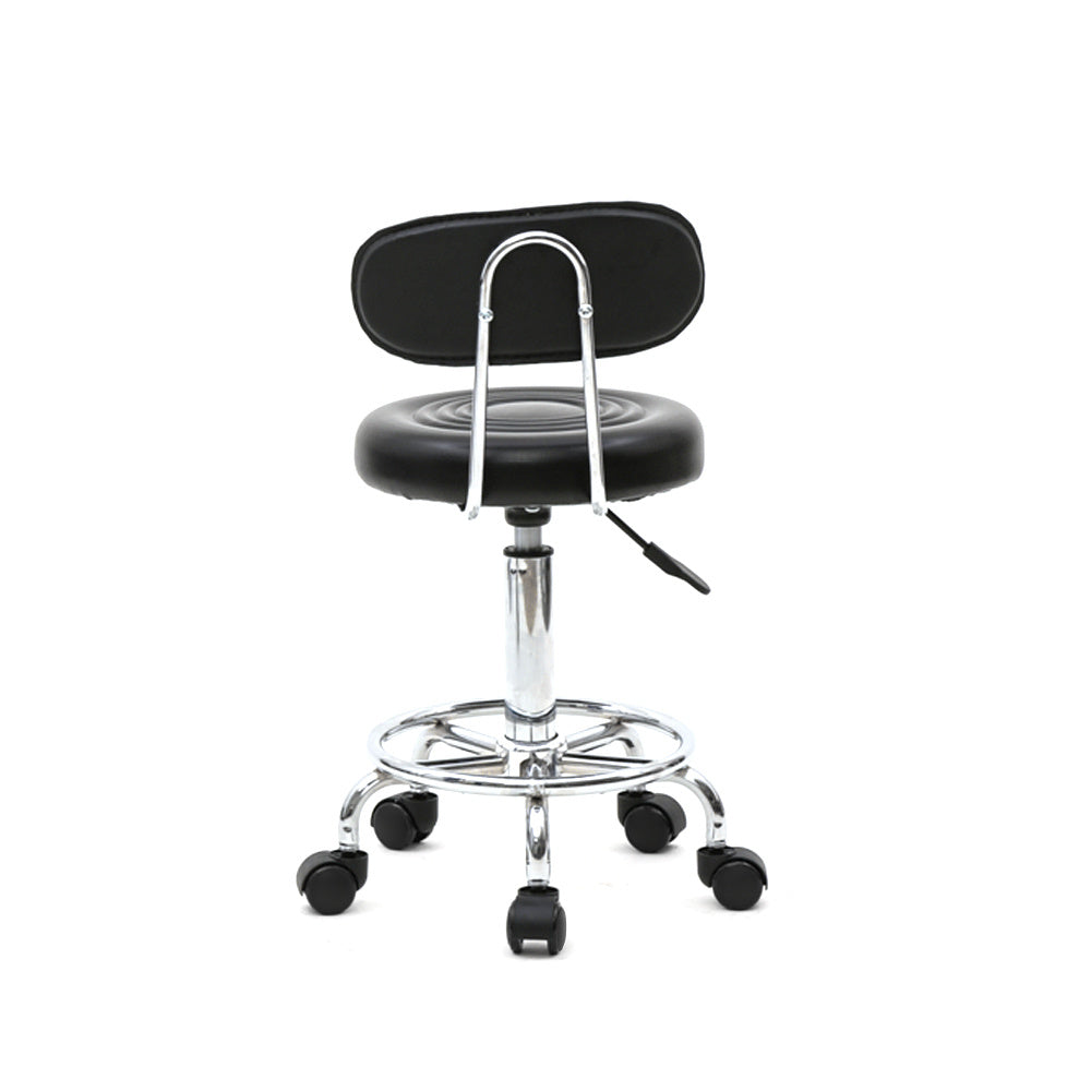 Runder rollender Salonhocker, Schwarz für Wohnzimmer und Zuhause – Detailansicht 12