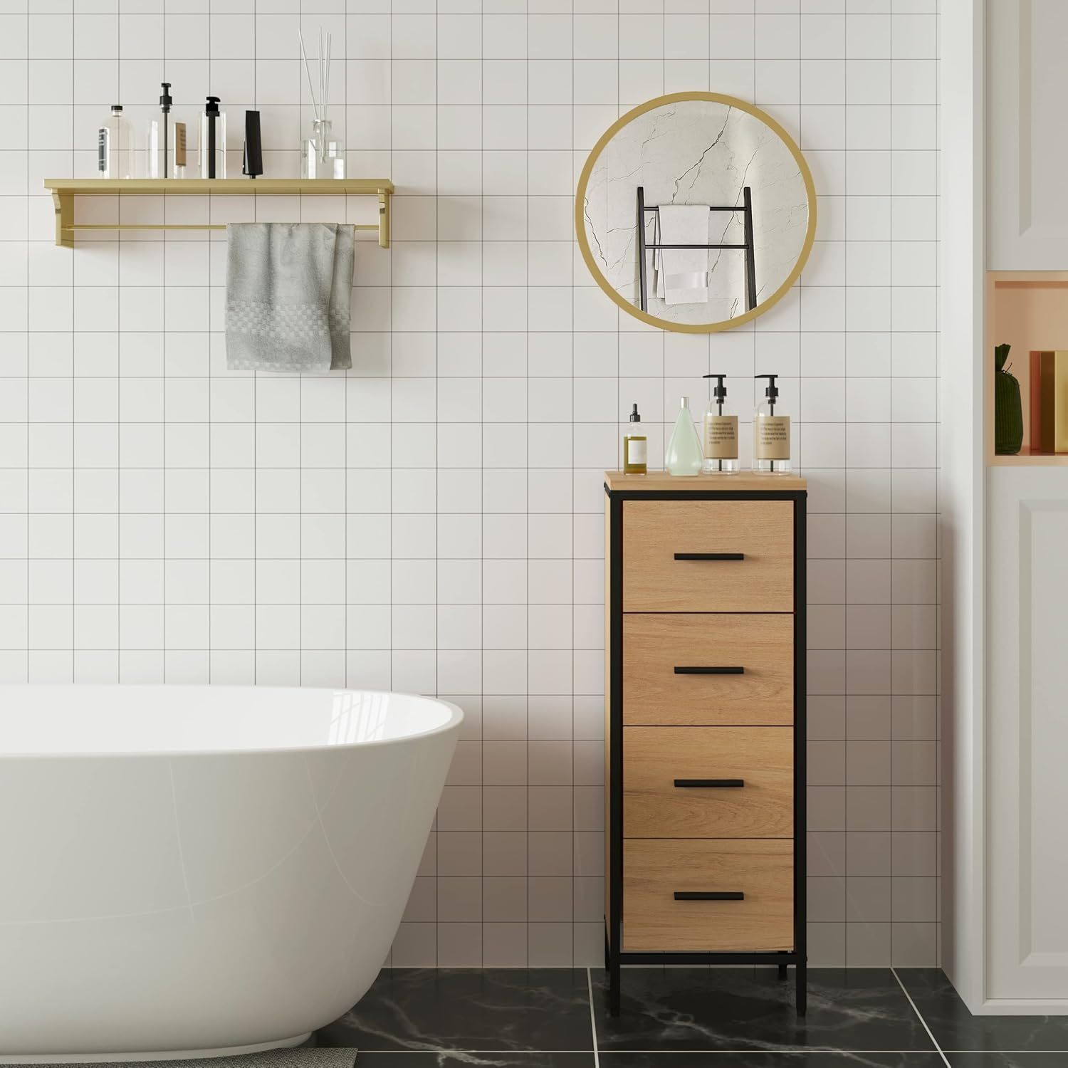 Runder Wandspiegel, Glas für Badezimmer und Haushalt – Detailansicht 11