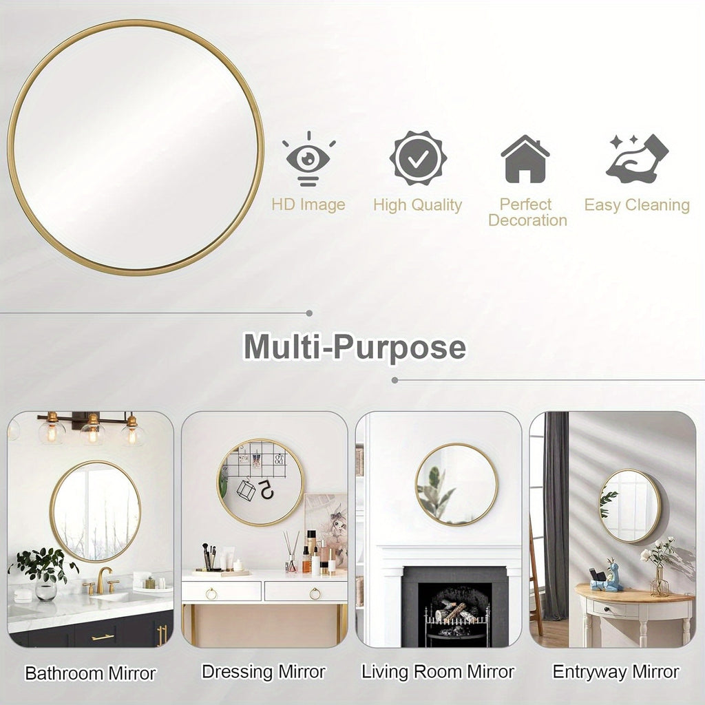 Runder Wandspiegel, Glas für Badezimmer und Haushalt – Detailansicht 15