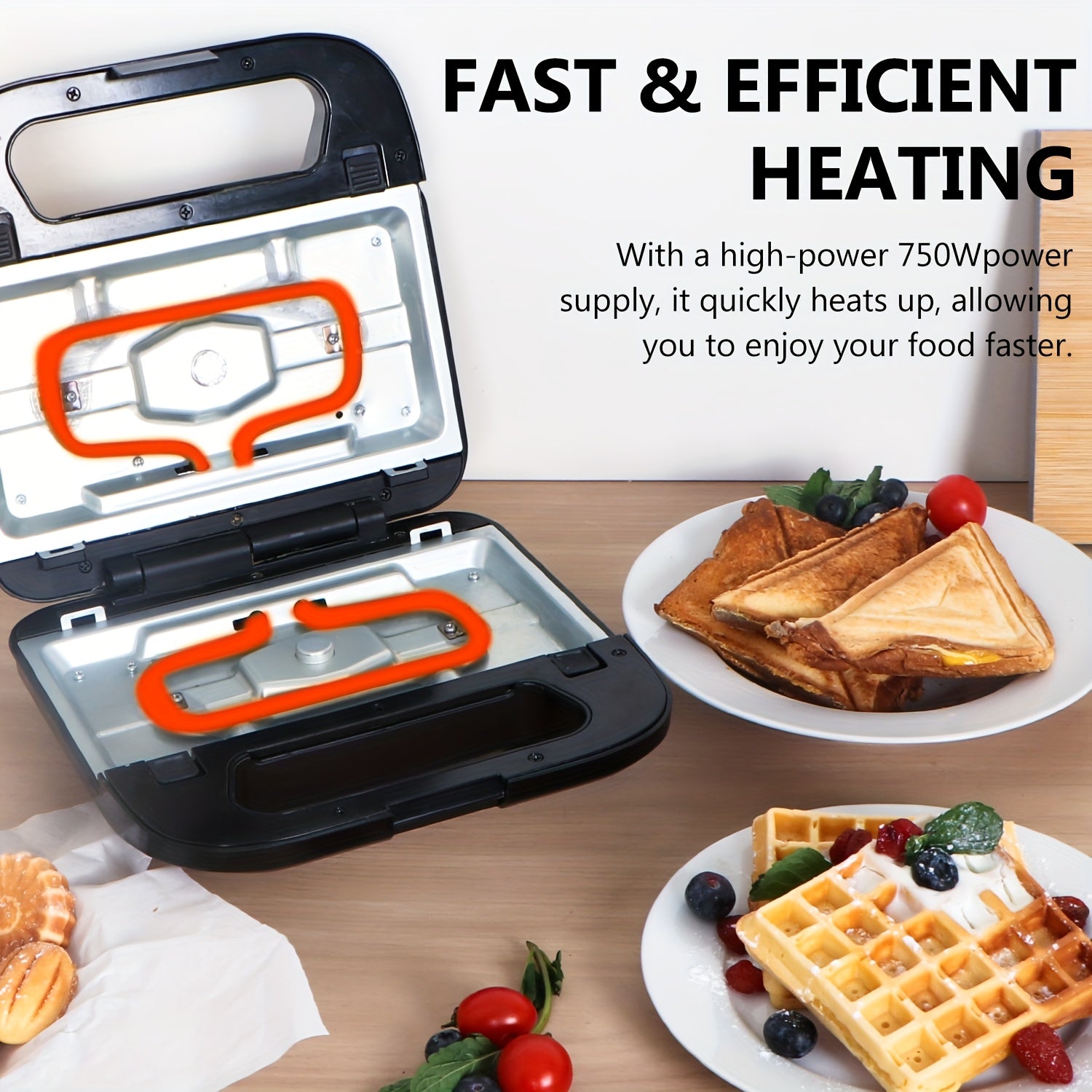 Sandwichmaker-Set, Silbrig für Küche und Essbereich – Detailansicht 3