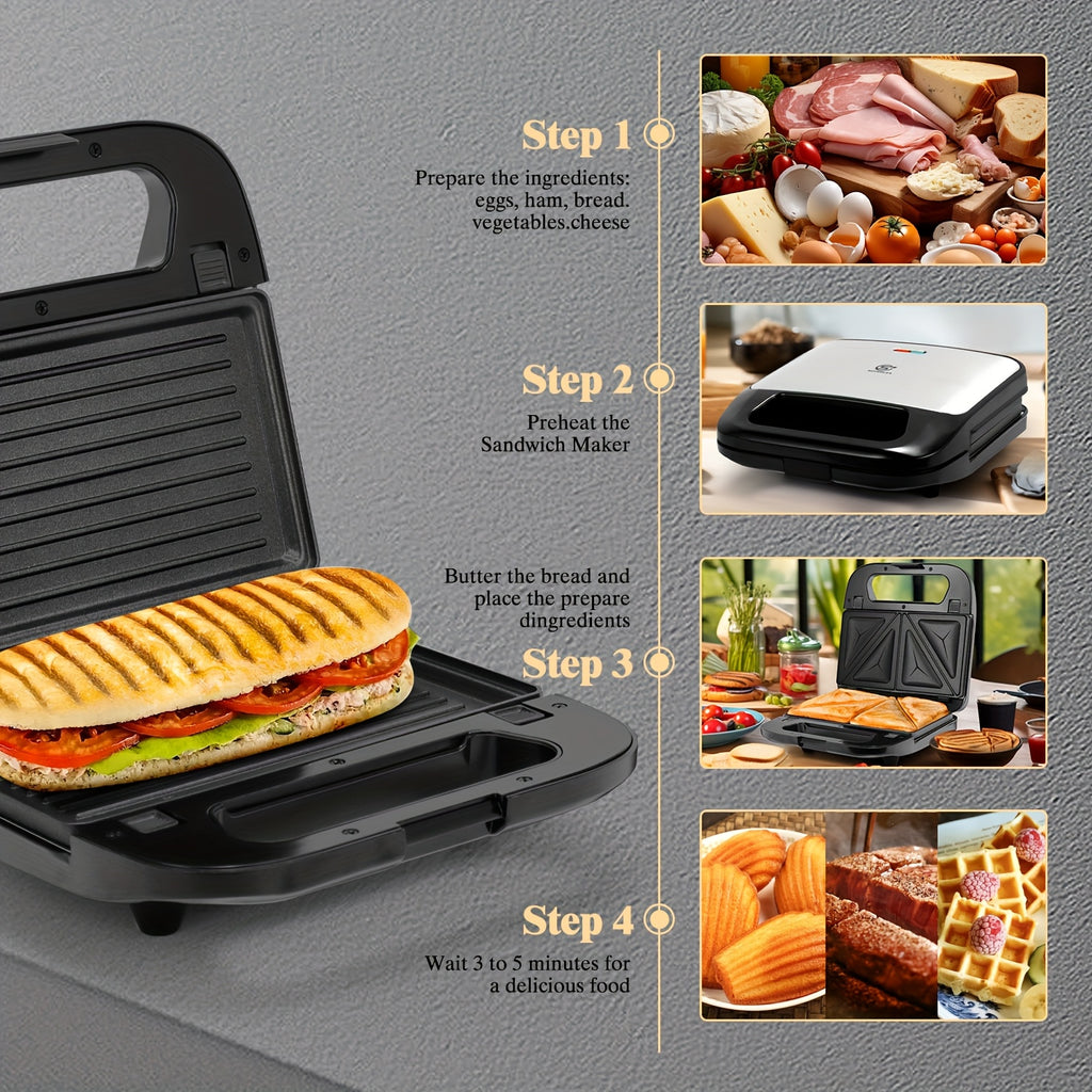 Sandwichmaker-Set, Silbrig für Küche und Essbereich – Detailansicht 7