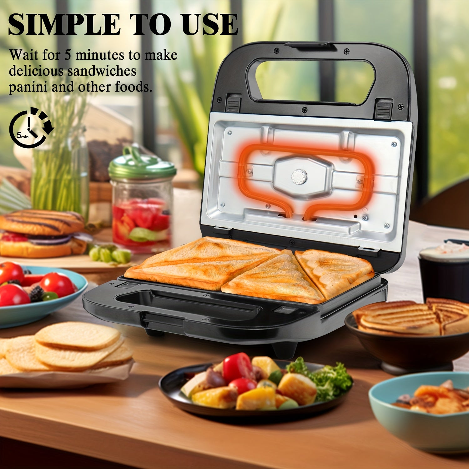 Sandwichmaker-Set, Silbrig für Küche und Essbereich – Detailansicht 10