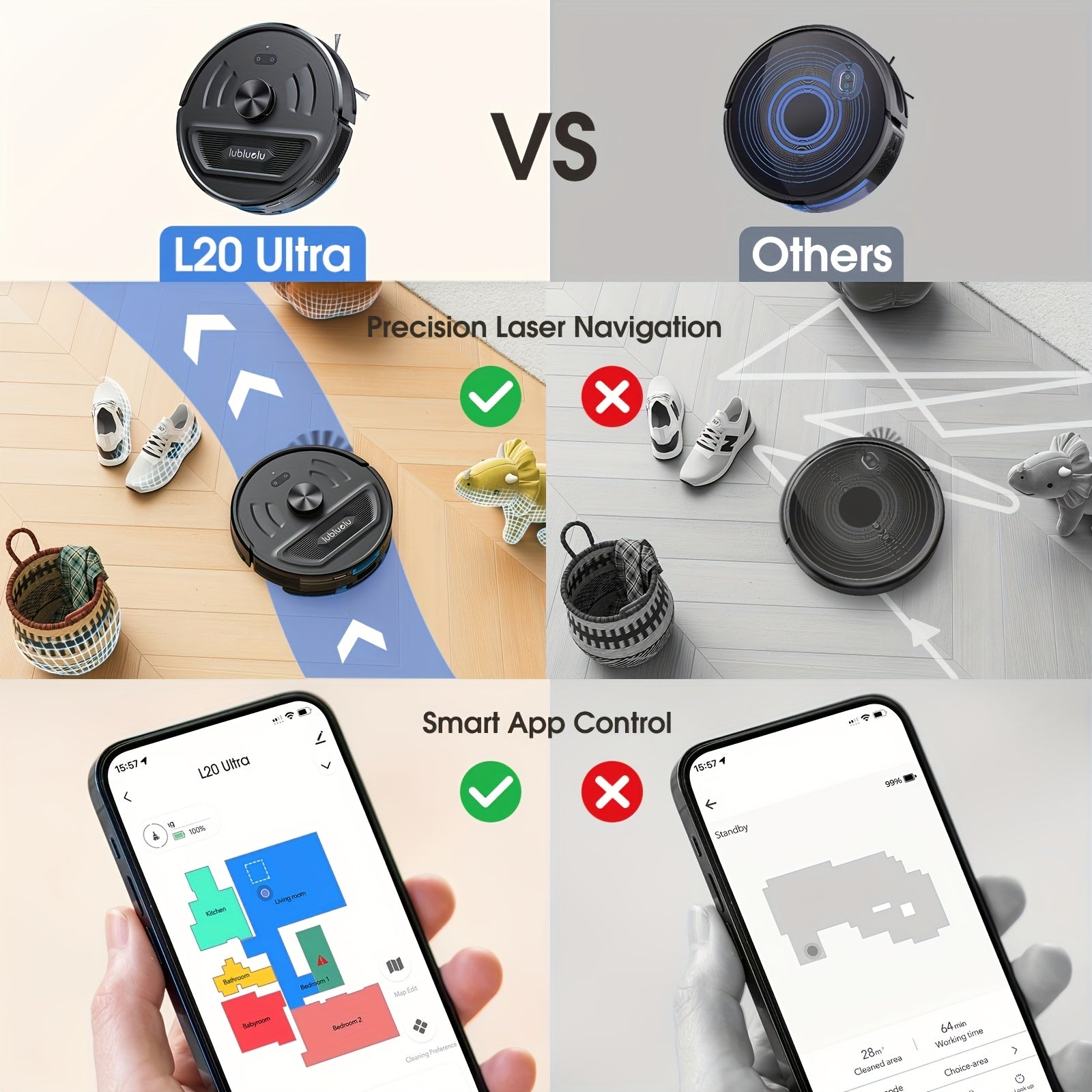 Saug- und Wischroboter, 5 Karten für Haushaltsreinigung – Detailansicht 22