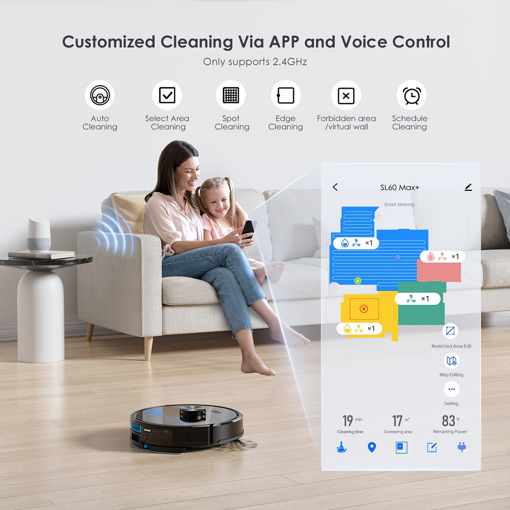 Saug- und Wischroboter, Lubluelu SL60 Plus+ Roboterstaubsauger für Haushaltsreinigung und Küche – Detailansicht 8