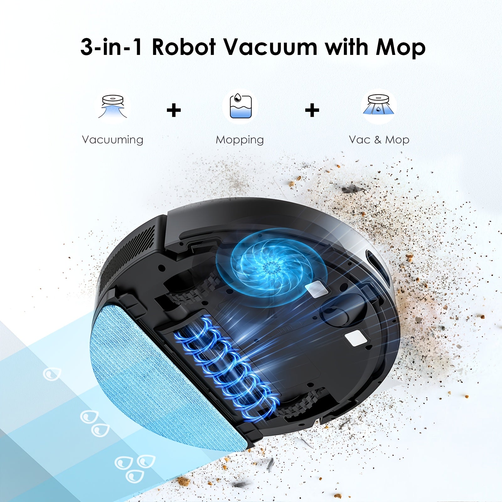 Saug- und Wischroboter, Lubluelu SL60 Plus+ Roboterstaubsauger für Haushaltsreinigung und Küche – Detailansicht 10