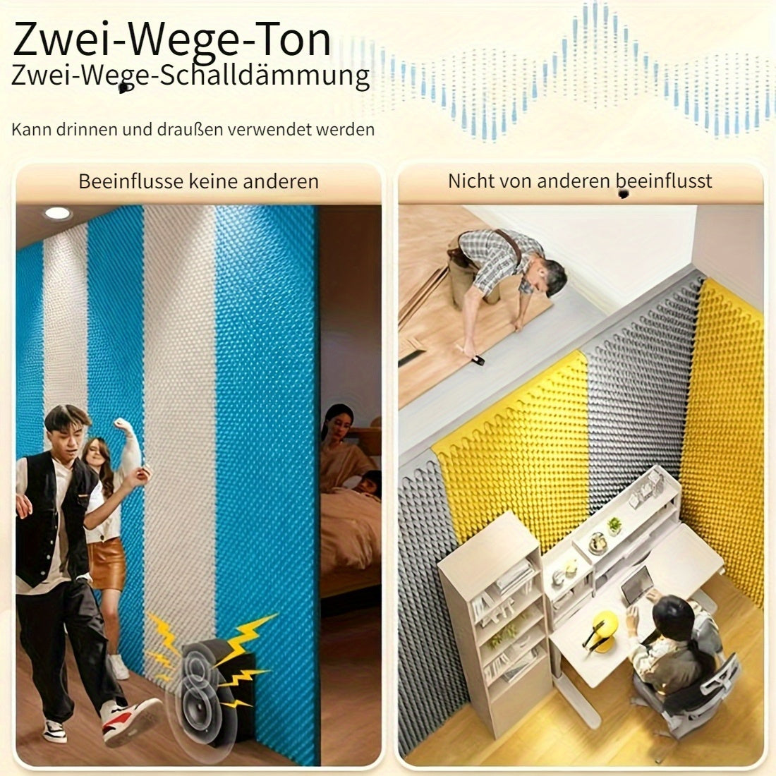 Schalldämmende Schaumstoffplatte, 15 mm für Alltag und Zuhause – Detailansicht 8