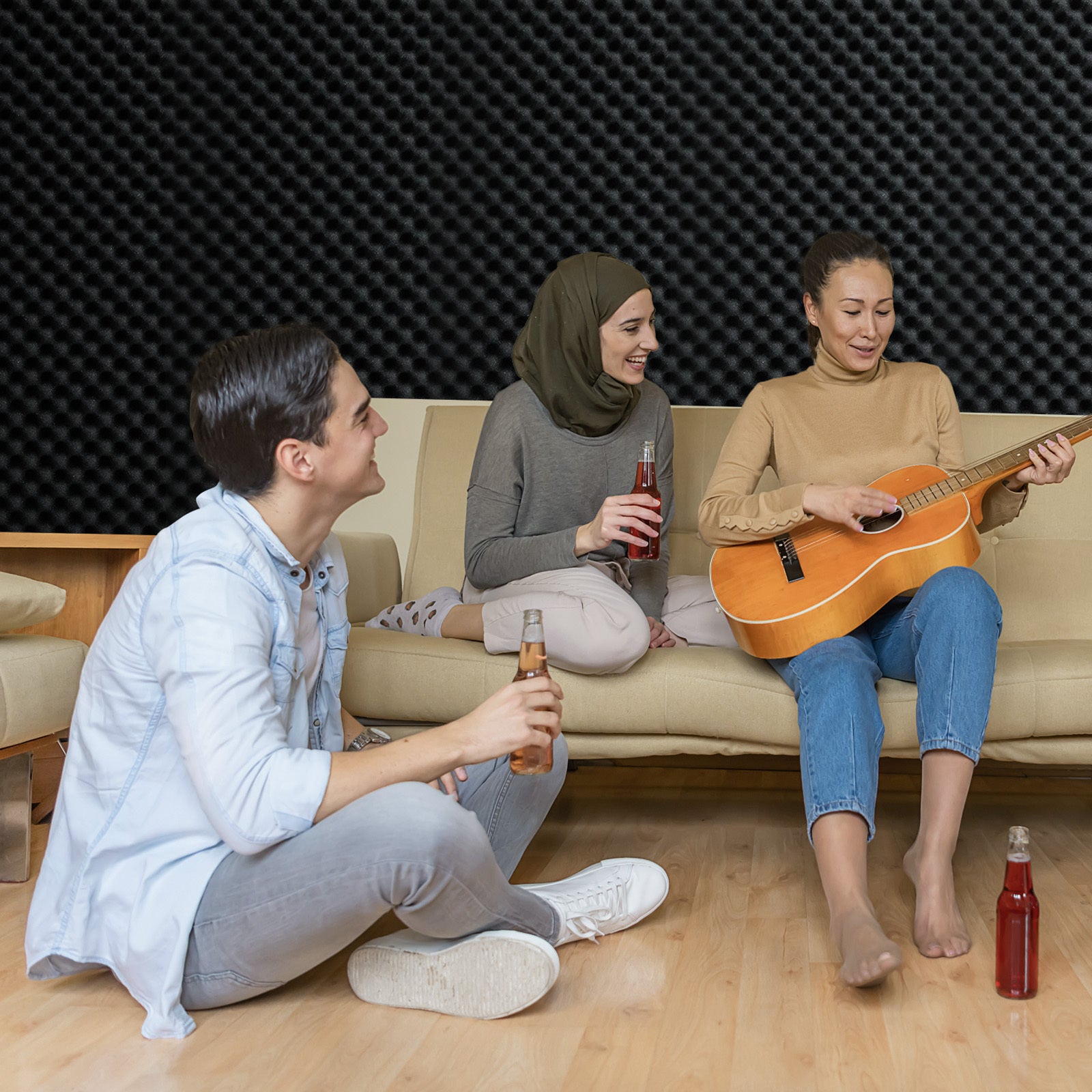 Schallschaumplatten 4er-Pack, 4 Stk. für Studio-Wand und -Decke – Detailansicht 2