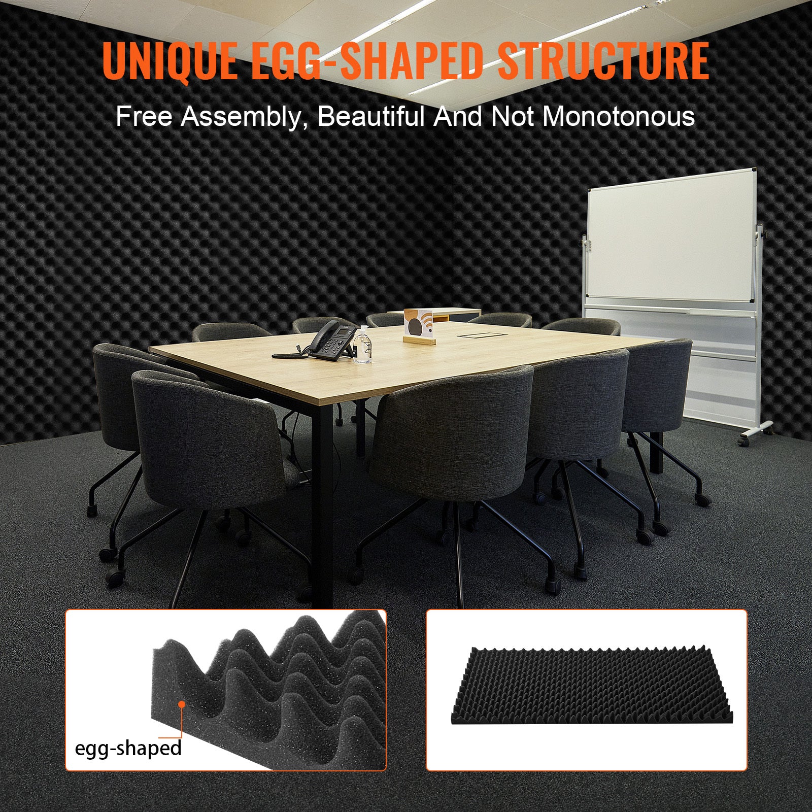 Schallschaumplatten 4er-Pack, 4 Stk. für Studio-Wand und -Decke – Detailansicht 8