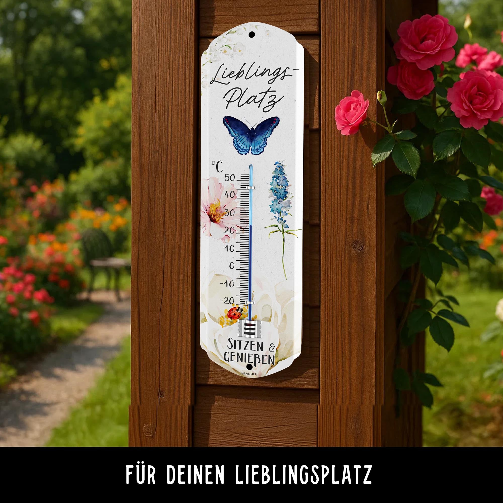 Schild Garten außen, Metall für Garten und Terrasse – Detailansicht 12