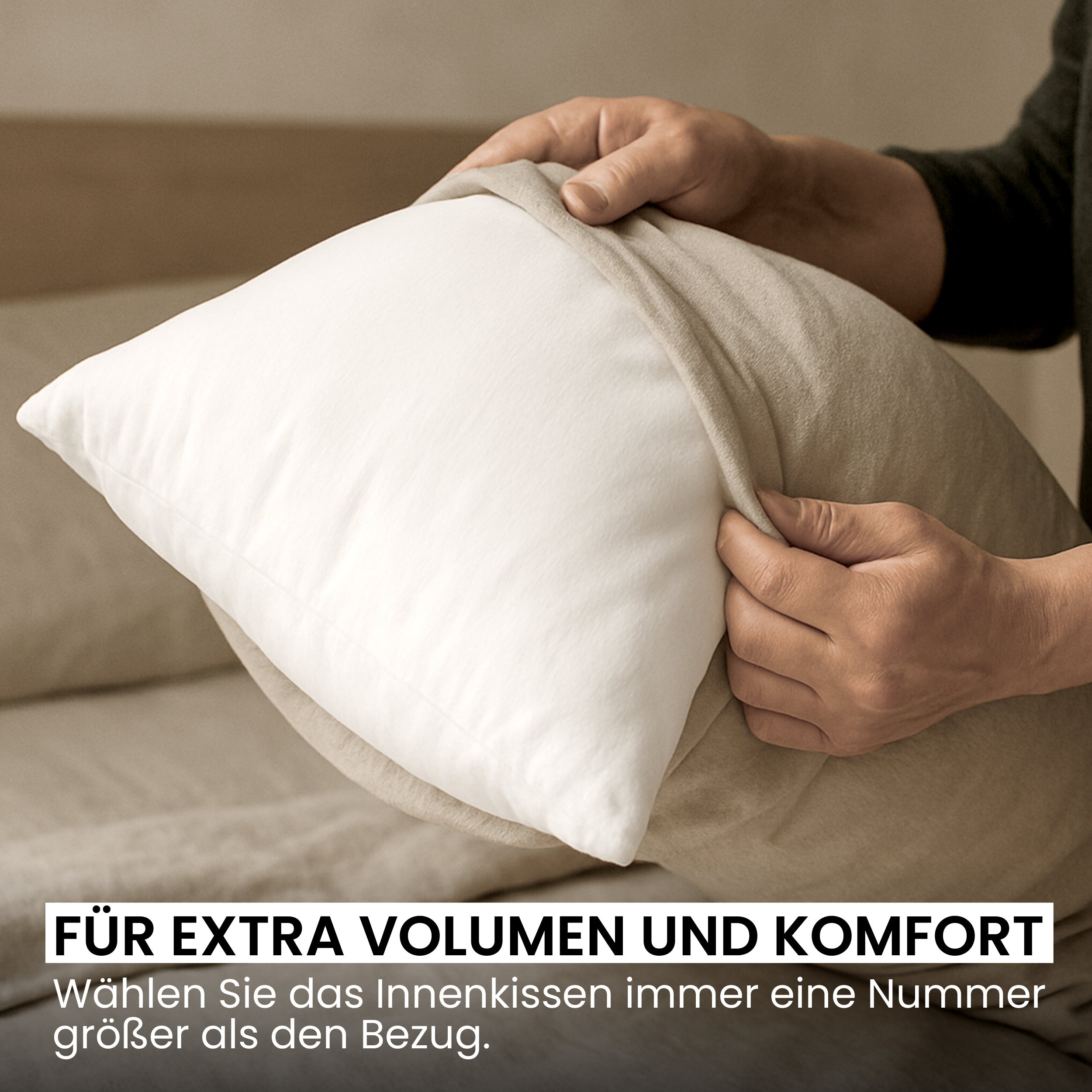 Schlafkissen, 4 Stück | 40 X 40 cm für Schlafzimmer – Detailansicht 3
