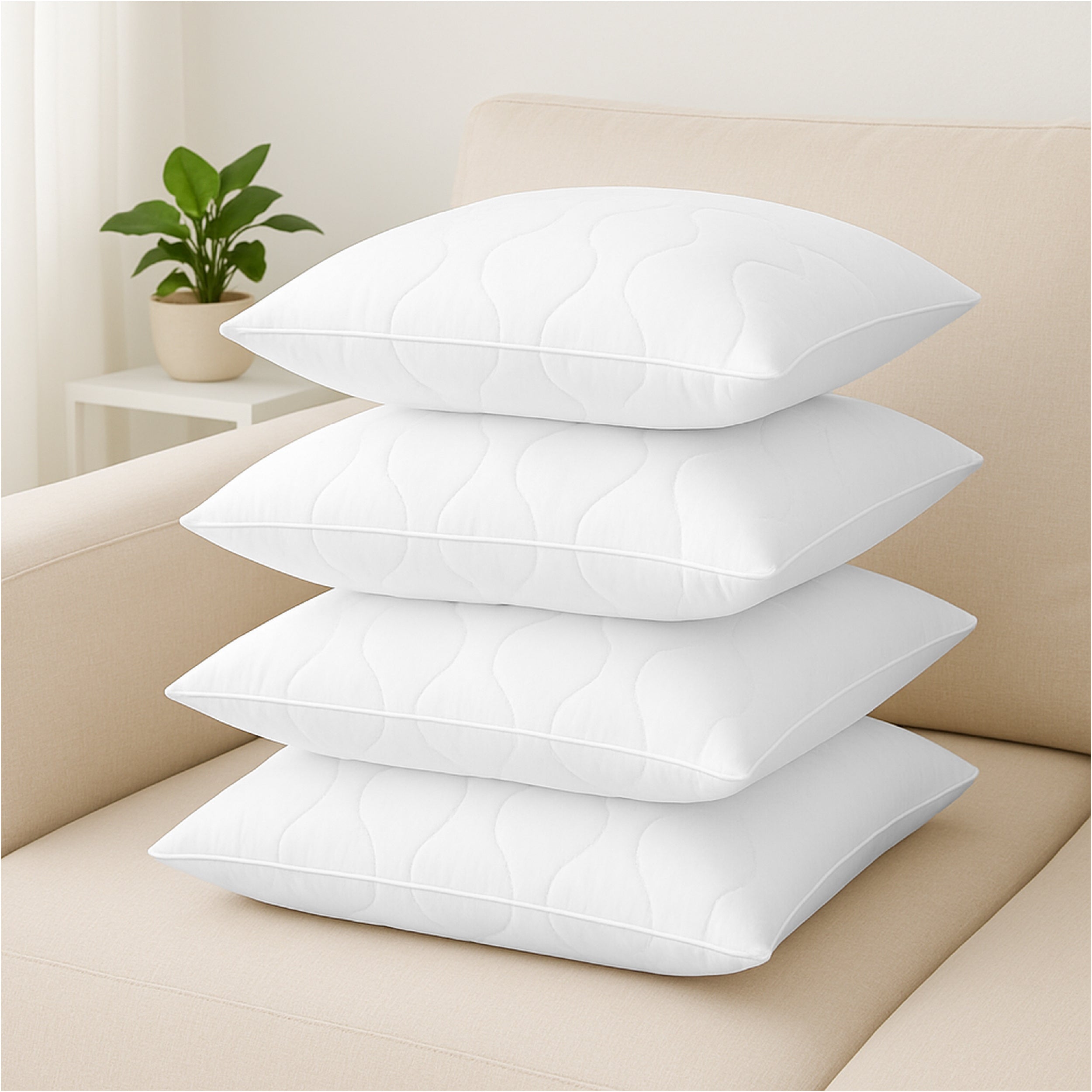 Schlafkissen, 4 Stück | 40 x 60 cm für Schlafzimmer und Füllung, Perfekt als Sofakissen – Hauptansicht