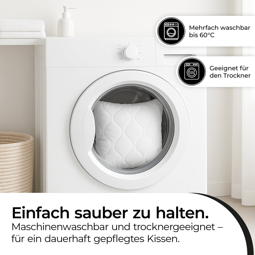 Schlafkissen, 4 Stück | 40 x 60 cm für Schlafzimmer und Füllung, Perfekt als Sofakissen – Detailansicht 6