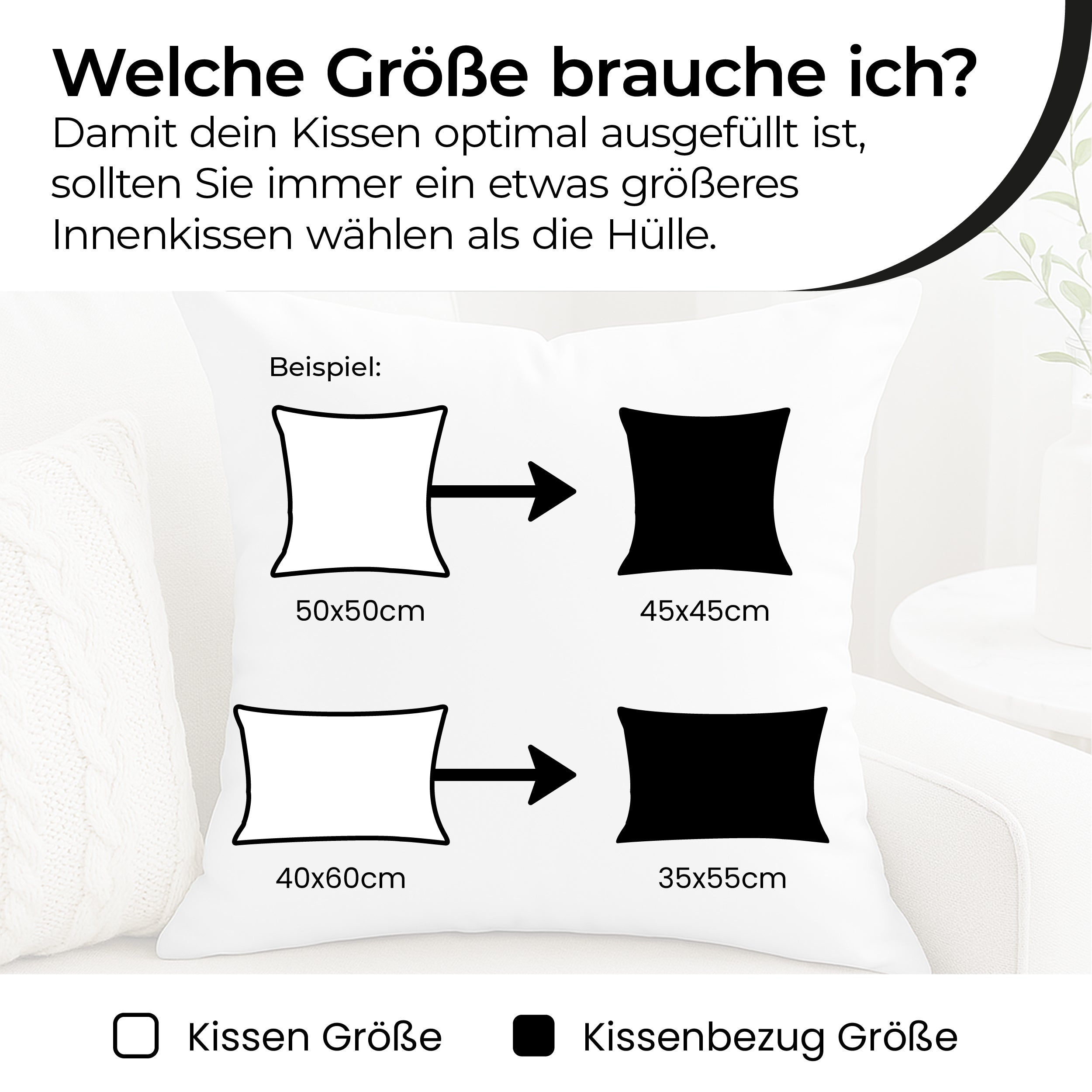 Schlafkissen, 4 Stück | 40 x 60 cm für Schlafzimmer und Füllung, Perfekt als Sofakissen – Detailansicht 7