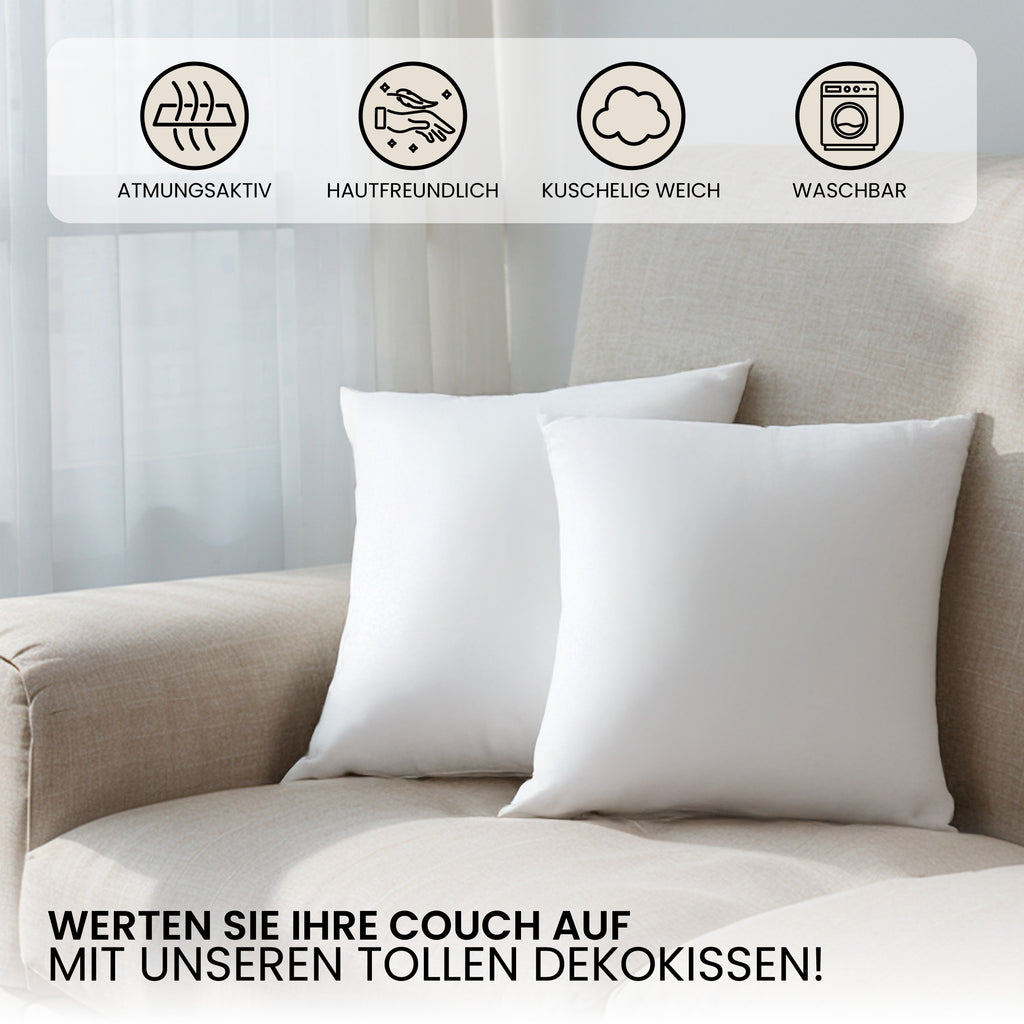 Schlafkissen, 4 Stück | 60 X 60cm für Schlafzimmer und Bett – Detailansicht 14