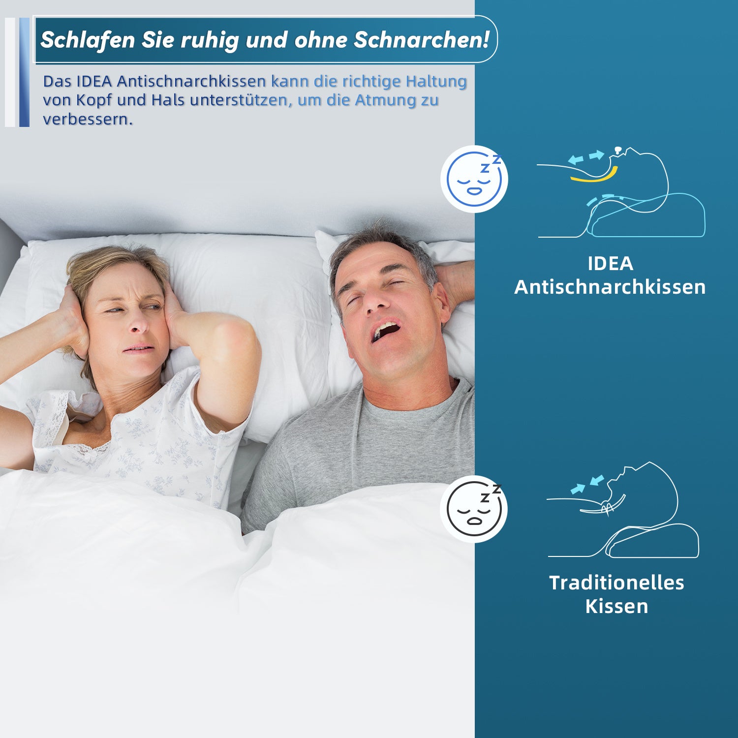 Schlafkissen, Memory Foam für Schlafzimmer und Bett – Detailansicht 6