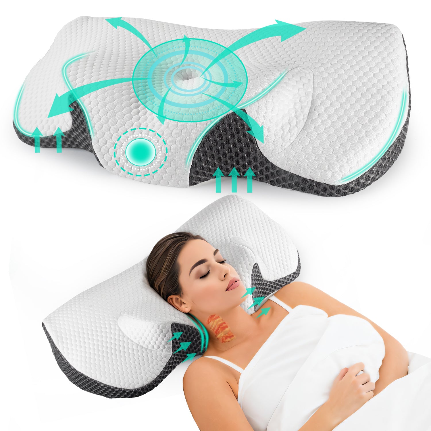 Schlafkissen, Memory Foam für Schlafzimmer und Bett – Detailansicht 7