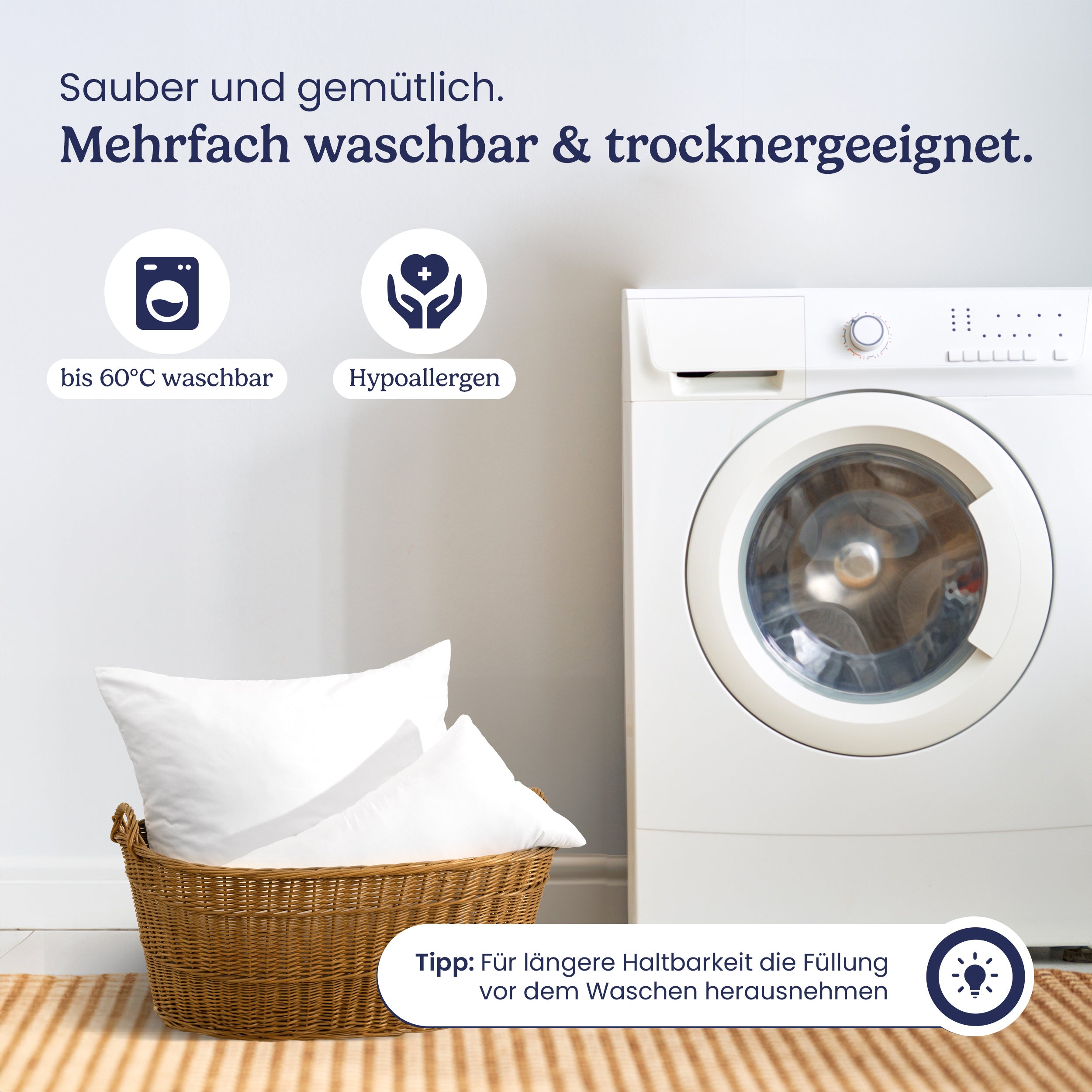 Schlafkissen, waschbar für Bett und Schlafzimmer – Detailansicht 5