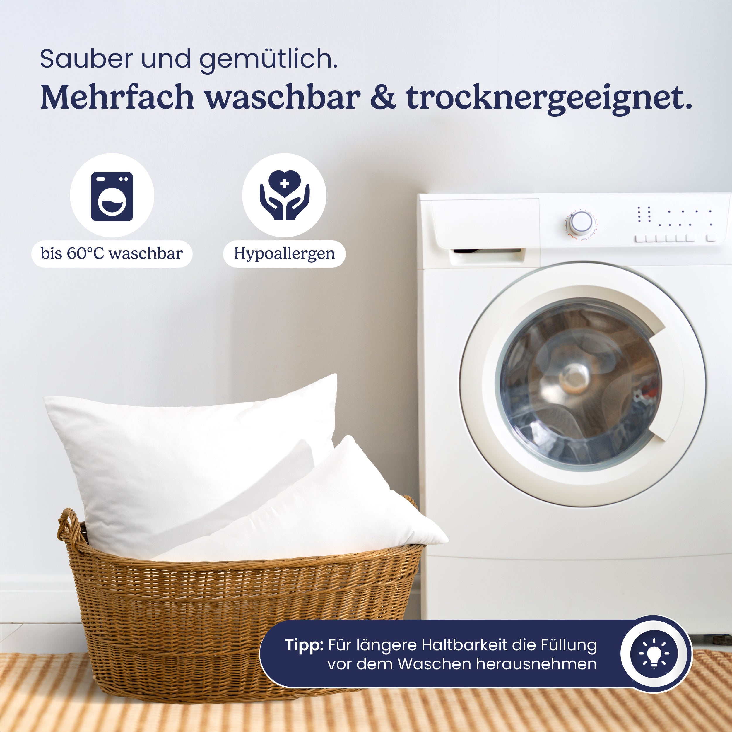 Schlafkissen, waschbar für Bett und Schlafzimmer – Detailansicht 10