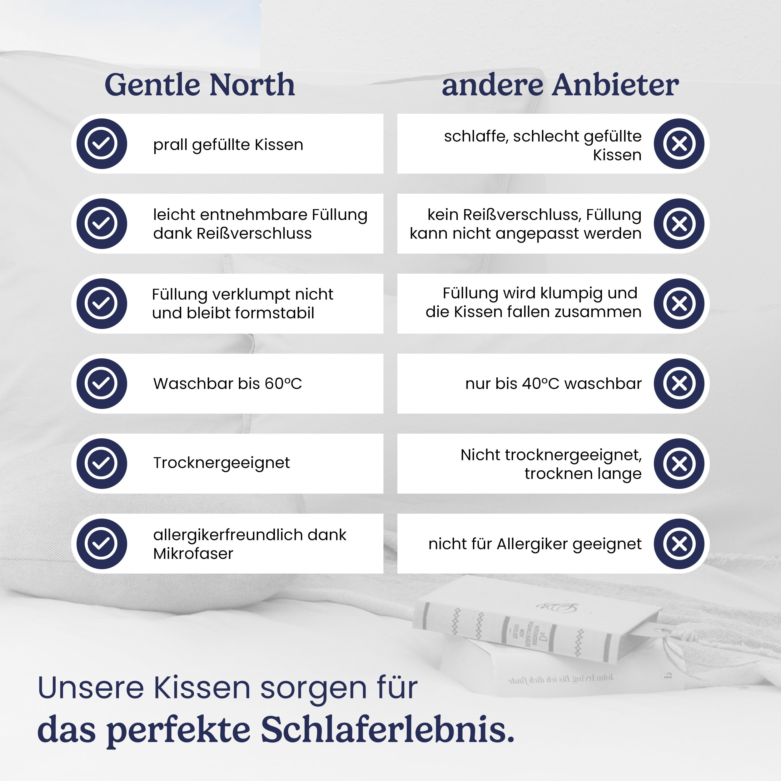 Schlafkissen, waschbar für Bett und Schlafzimmer – Detailansicht 11