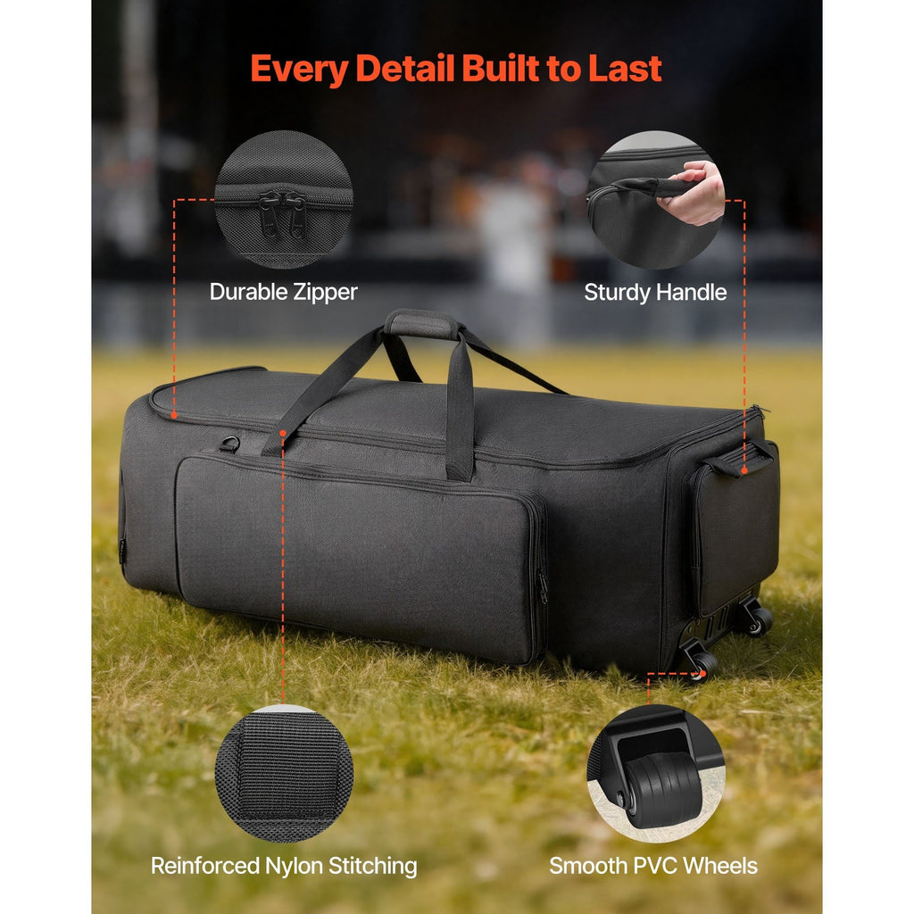 Schlagzeug-Hardwaretasche, schwarz für Hardware und Ständer Zubehör – Detailansicht 3