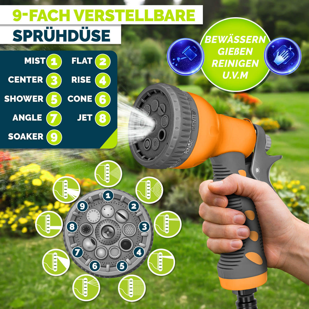 Schlauchtrommel, Schwarz für Garten und Terrasse – Detailansicht 28