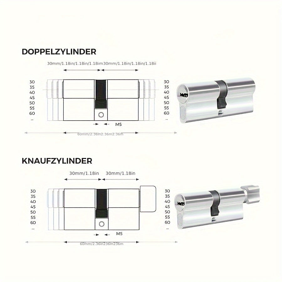 Schließzylinder, 80 mm für Alltag – Detailansicht 2