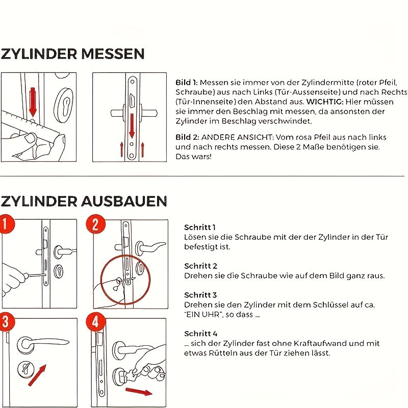 Schließzylinder, 90 mm für Zuhause und Alltag – Detailansicht 8
