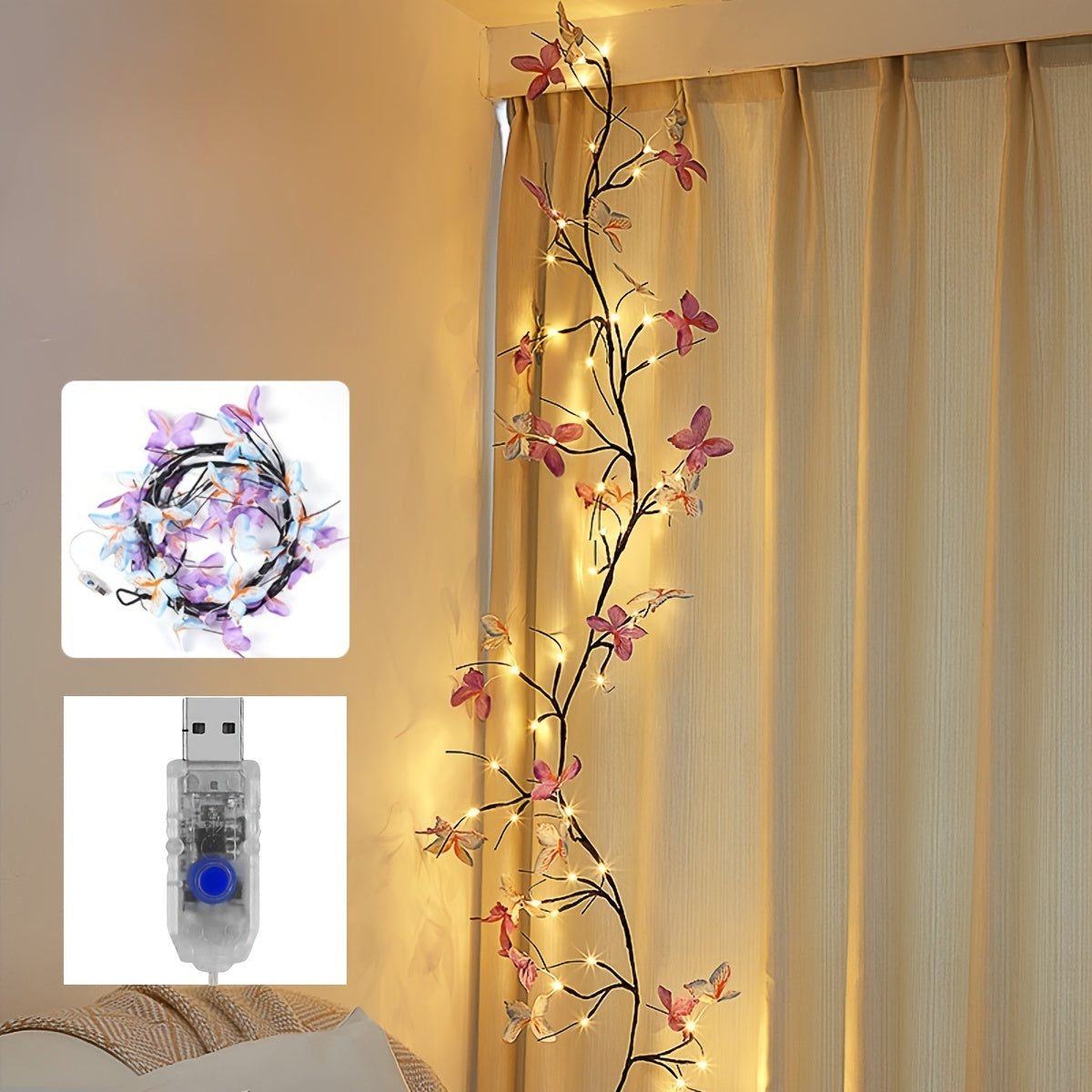 Schmetterlings-Zweig-Licht, LED-Beleuchtung für Wohnzimmer und Zuhause – Detailansicht 5