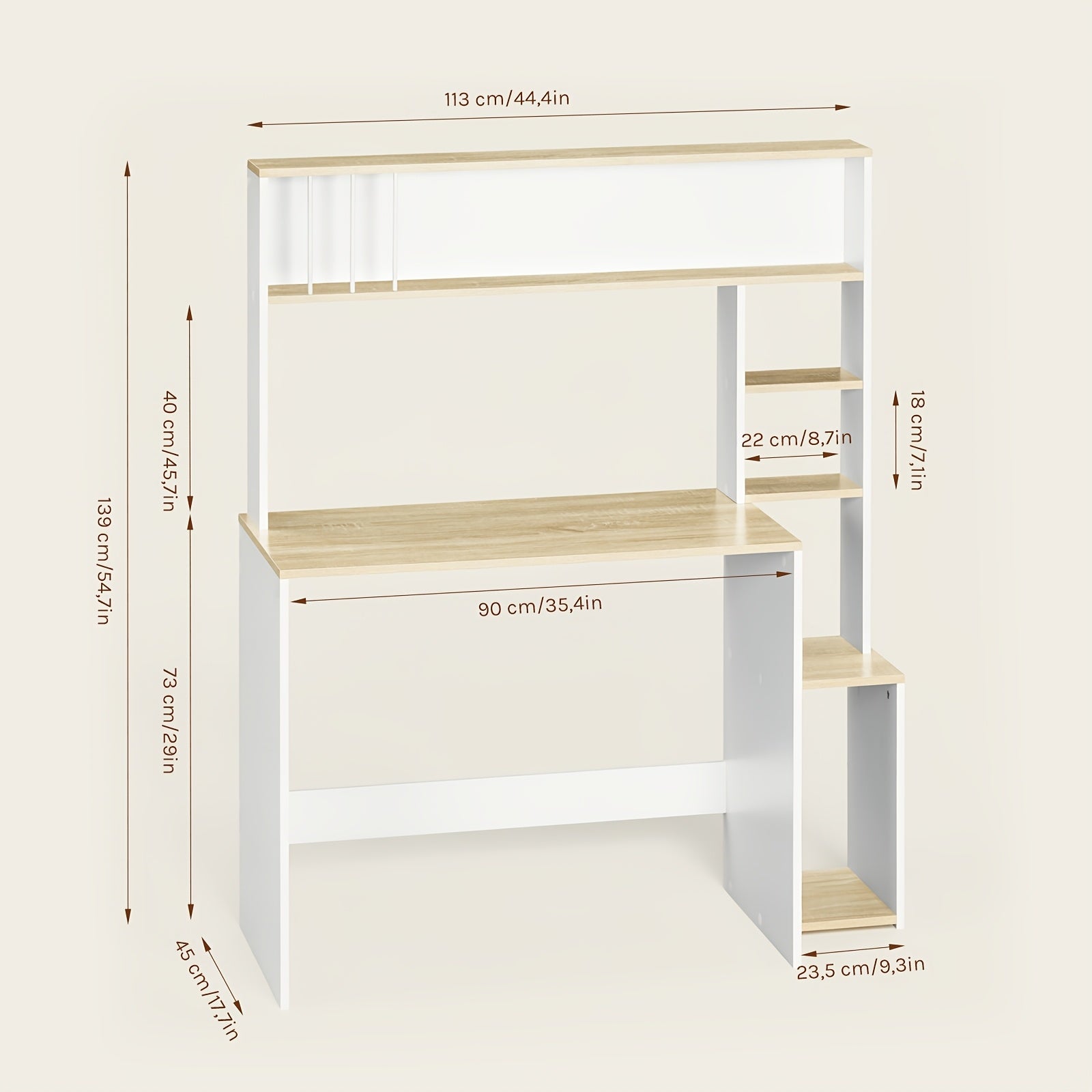 Schreibtisch, 113,5x139x45 cm für Arbeitszimmer und Homeoffice – Detailansicht 5